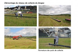 Le démontage du réseau de collecte du biogaz