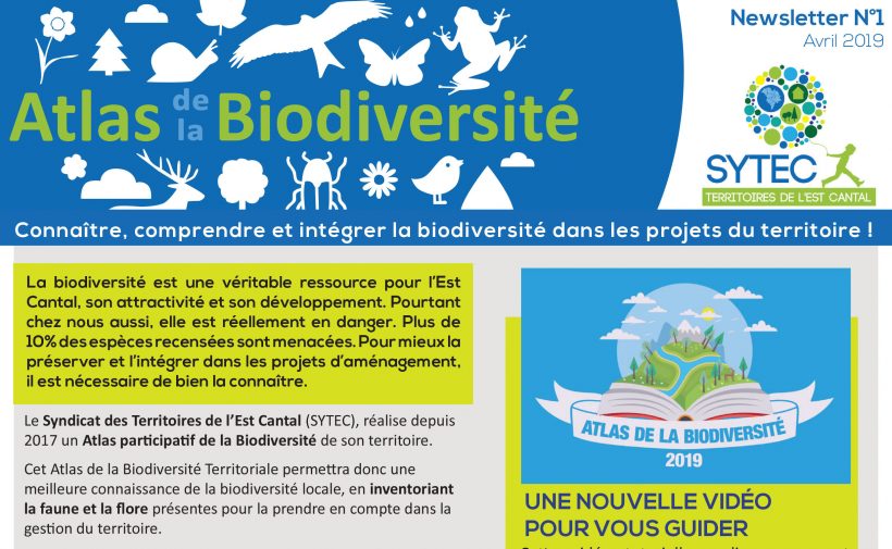 Atlas Biodiversité Territoriale – La Newsletter Avril 2019