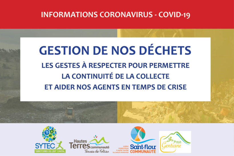 Coronavirus Covid-19 :  information importante pour la continuité de collecte des déchets
